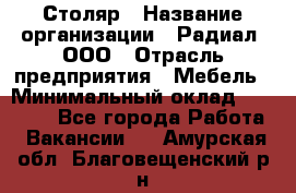 Столяр › Название организации ­ Радиал, ООО › Отрасль предприятия ­ Мебель › Минимальный оклад ­ 30 000 - Все города Работа » Вакансии   . Амурская обл.,Благовещенский р-н